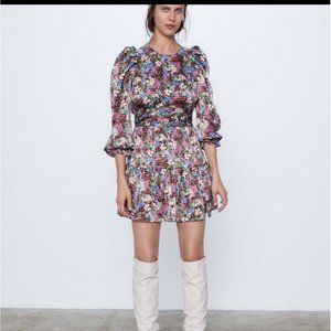 NWOT ZARA | Floral dress pink green sz S